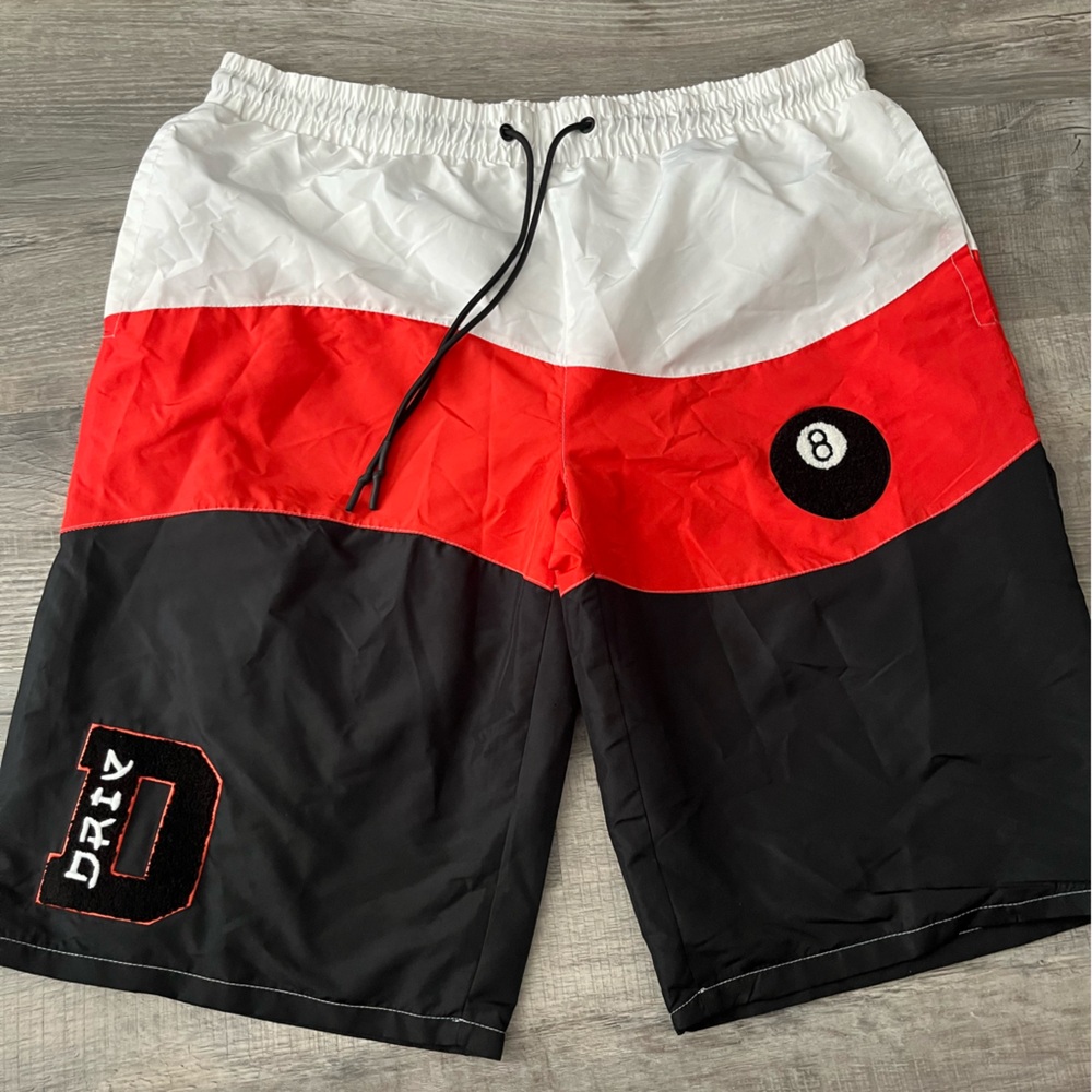 Men's Red and Black Swim Shorts board shorts beach summer